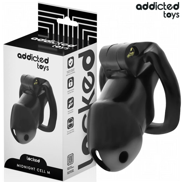 Addicted Toys Keuschheitskäfig Locked Midnight Cell Maat M