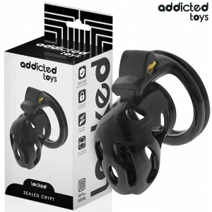 Addicted Toys Locked Chastity Cage with 4 Rings 80 mm