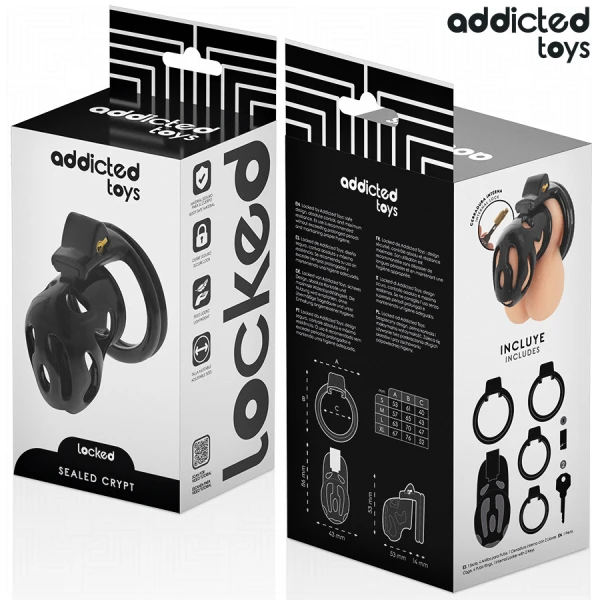 Addicted Toys Locked Keuschheitskäfig mit 4 Ringen 80 mm Addicted Toys Locked Keuschheitskäfig mit 4 Ringen 80 mm