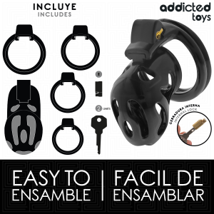 Addicted Toys Locked Keuschheitskäfig mit 4 Ringen 80 mm Addicted Toys Locked Keuschheitskäfig mit 4 Ringen 80 mm – Bild 4