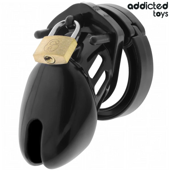 Addicted Toys Locked Peniskäfig Obsidian Hold Größe S