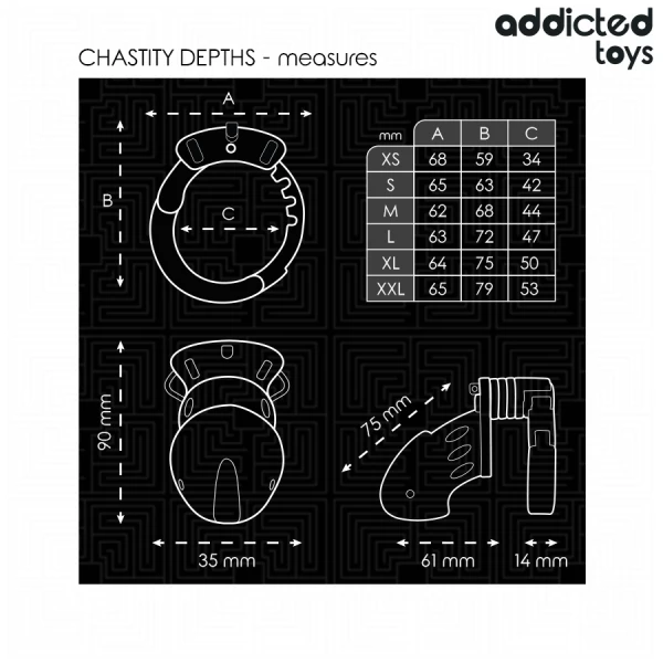 Addicted Toys Locked Keuschheitskäfig Chastity Depths 7,5 cm