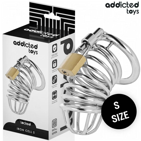 img_207121_e3422cbfa21ea8f6ae100fa3429776db_1.png Addicted Toys Locked Peniskäfig aus Metall Größe S 4 cm