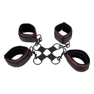 Calexotics Scandal Handschellen Hog Tie Bondage-Set rood-zwart