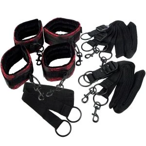 Calexotics Scandal Bedkrawaten-set Handboeien rood-zwart