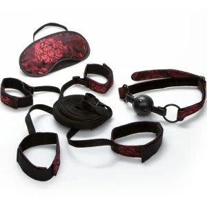 Calexotics Scandal Bed Restraint Set with Blindfold and Ball Gag