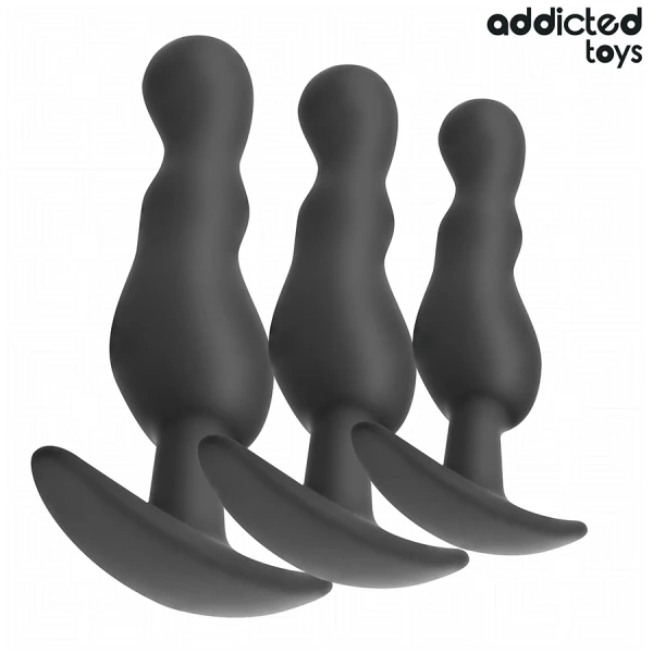 Addicted Toys Analplug-Set 3-teilig mit Silikon, klein bis groß