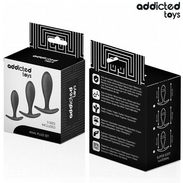 Addicted Toys 3er-Set Anaalpluggen van medisch siliconen, klein tot groot
