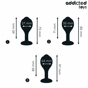 Addicted Toys 3er-Set Anaalpluggen met Juweel, medisch siliconen, drie maten Addicted Toys 3er-Set Anaalpluggen met Juweel, medisch siliconen, drie maten - Afbeelding 4