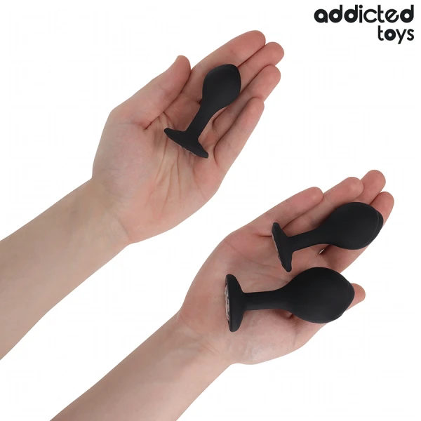 Addicted Toys 3er-Set Anaalpluggen met Juweel, medisch siliconen, drie maten