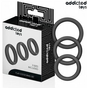 Addicted Toys Penisringen van siliconen plat, set van 3 Addicted Toys Penisringen van siliconen plat, set van 3 - Afbeelding 1