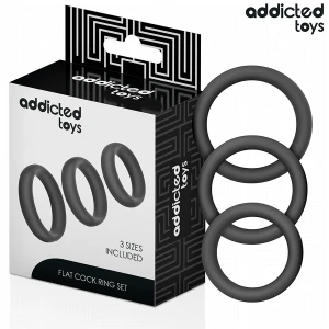 Addicted Toys Silicone Flat Penis Rings, 3-Piece Set