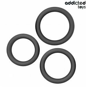 Addicted Toys Penisringen van siliconen plat, set van 3 Addicted Toys Penisringen van siliconen plat, set van 3 - Afbeelding 5