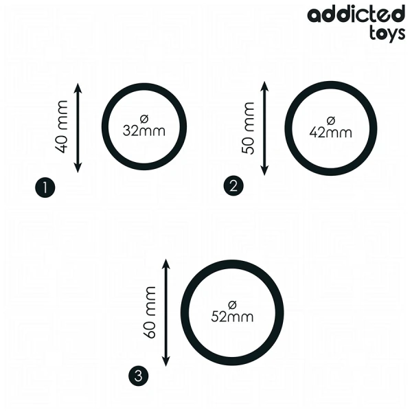 Addicted Toys Penisring-Set met drie maten Model 2