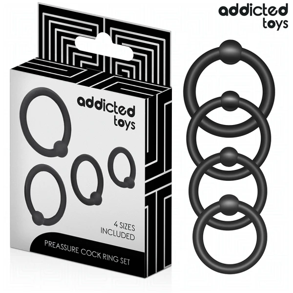 Addicted Toys Druckring-Set aus Silikon mit vier Größen