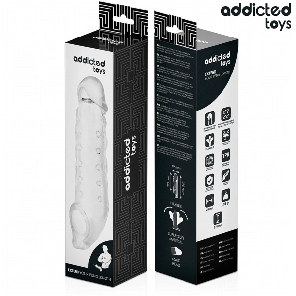 Addicted Toys Penisverlängerung transparent Maat S 23 cm