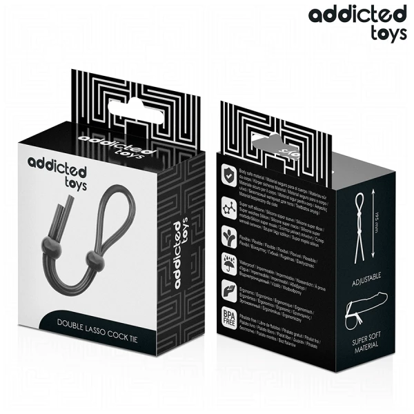 Addicted Toys Siliconen Penisring met Dubbele Lus, verstelbaar Addicted Toys Siliconen Penisring met Dubbele Lus, verstelbaar