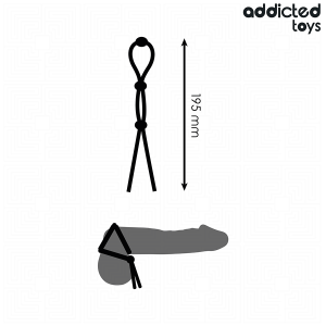 Addicted Toys Silicone Penis Ring Triple Loop with Ball, 195 mm Addicted Toys Silicone Penis Ring Triple Loop with Ball, 195 mm - Image 4