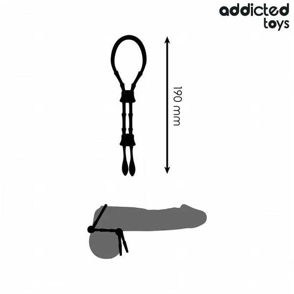 Addicted Toys Silicone Penisring met Bal, verstelbaar