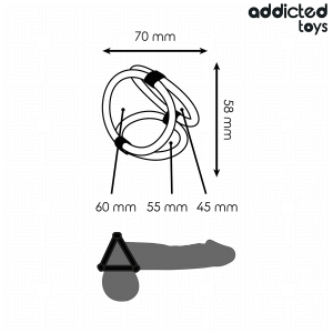 Addicted Toys Drievoudige Penisring met drie ringen 60/55/45 mm Addicted Toys Drievoudige Penisring met drie ringen 60/55/45 mm - Afbeelding 4