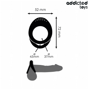 Addicted Toys Double Penis Ring with Texture, 72 mm Addicted Toys Double Penis Ring with Texture, 72 mm - Image 4
