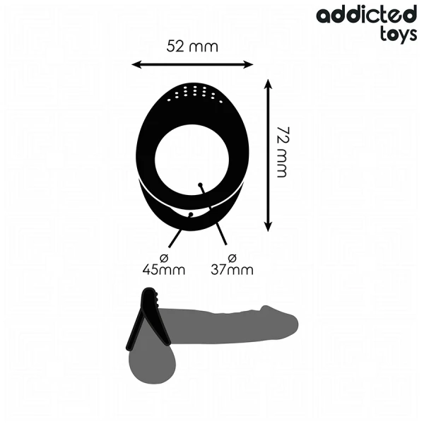 Addicted Toys Double Penis Ring with Texture, 72 mm Addicted Toys Double Penis Ring with Texture, 72 mm