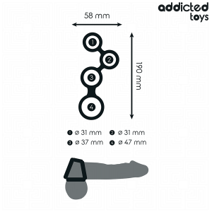 Addicted Toys Penisring met balverdelers voor gerichte stimulatie Addicted Toys Penisring met balverdelers voor gerichte stimulatie - Afbeelding 4