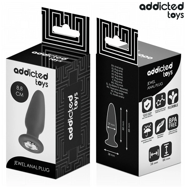 Addicted Toys Anal Plug with Jewel Size S 8.8 cm