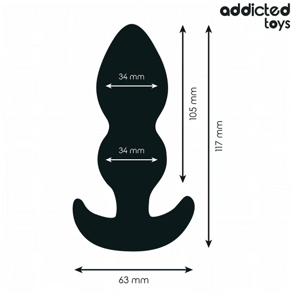 Addicted Toys Anaalplug Maat L 11,7 cm met kogeldesign Addicted Toys Anaalplug Maat L 11,7 cm met kogeldesign