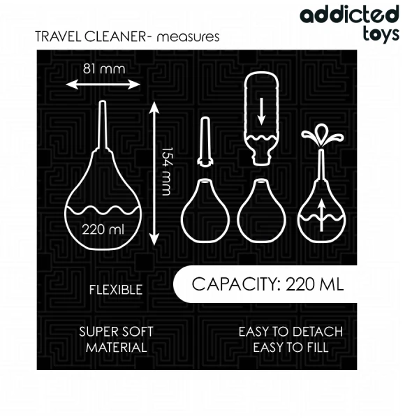 Addicted Toys Analdusche Travel Anal Cleaner Maat L 220 ml