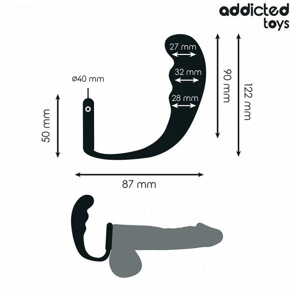 Addicted Toys Anaalplug met Ring Model 4 van medisch siliconen