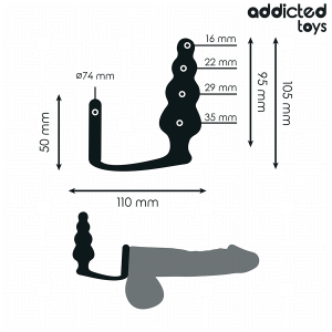 Addicted Toys Anaalplug met Ring Model 5, medisch siliconen Addicted Toys Anaalplug met Ring Model 5, medisch siliconen - Afbeelding 4