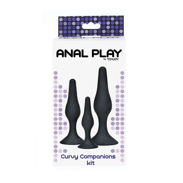 Toyjoy Anal Plug Set Curvy Companions 3-delig Silikon Zwart