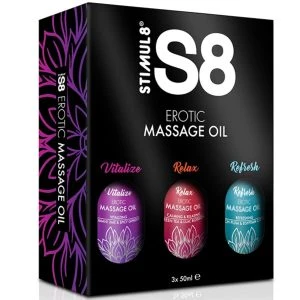 Stimul8 S8 Massageolie Box 3 x 50 ml met drie geuren