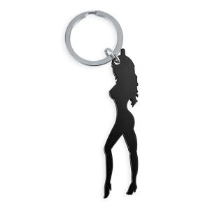 Diablo Picante Sleutelhanger met vrouwelijke silhouet en flesopener zwart