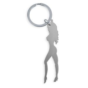 Diablo Picante Sleutelhanger met vrouwelijke silhouet en bieropener zilver Diablo Picante Sleutelhanger met vrouwelijke silhouet en bieropener zilver - Afbeelding 1