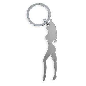Diablo Picante Sleutelhanger met vrouwelijke silhouet en bieropener zilver