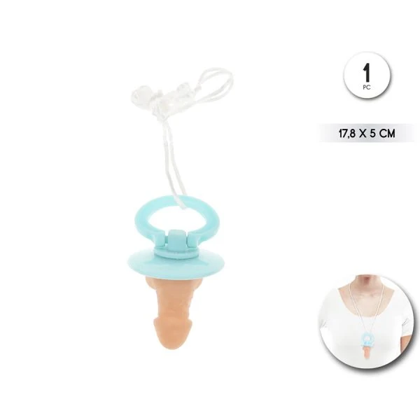 Diablo Picante Fopspeen in Penisvorm voor Feestjes, huidskleur met blauwe ring