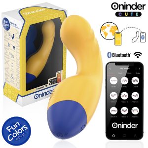 Oninder Cute Love Buddy Master G-Spot Vibrator met app-bediening, geel/blauw Oninder Cute Love Buddy Master G-Spot Vibrator met app-bediening, geel/blauw - Afbeelding 1
