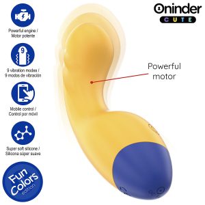 Oninder Cute Love Buddy Master G-Spot Vibrator met app-bediening, geel/blauw Oninder Cute Love Buddy Master G-Spot Vibrator met app-bediening, geel/blauw - Afbeelding 4