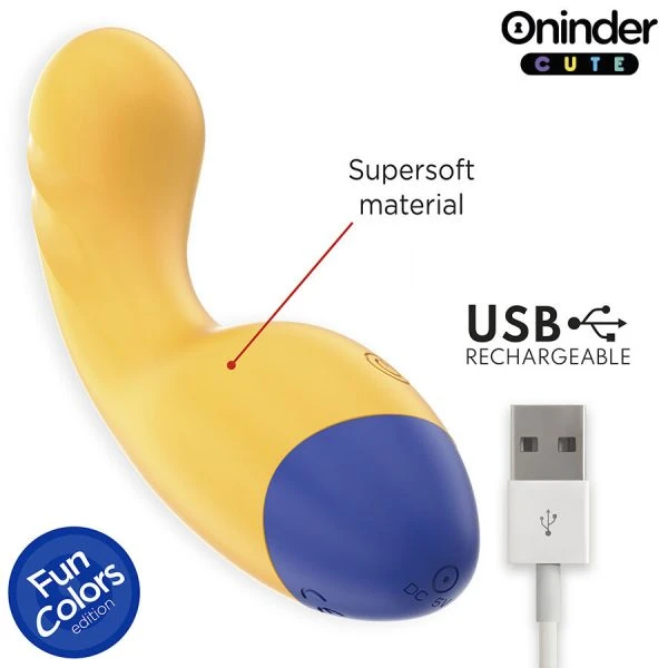 Oninder Cute Love Buddy Master G-Spot Vibrator met app-bediening, geel/blauw