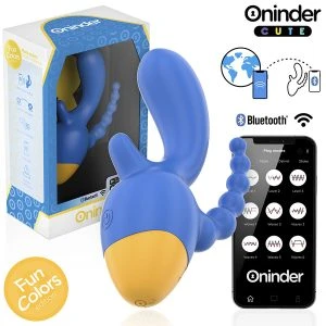 Oninder Cute Dreifachvibrator met clitoris- en anale stimulatie, app-gestuurd