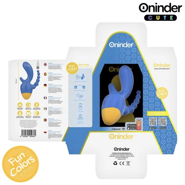 Oninder Cute Dreifachvibrator mit Klitoris- und Analstimulation, App-gesteuert