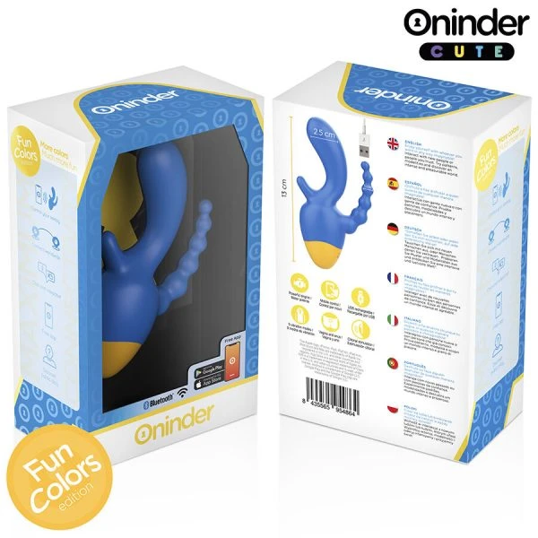 Oninder Cute Dreifachvibrator mit Klitoris- und Analstimulation, App-gesteuert