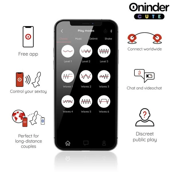 Oninder Cute Love Butt Vibrator Anaalplug met App-bediening Oninder Cute Love Butt Vibrator Anaalplug met App-bediening