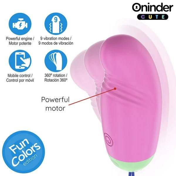 Oninder Cute Vibrations-Ei met app-bediening, 360° trilling en rotatie Oninder Cute Vibrations-Ei met app-bediening, 360° trilling en rotatie