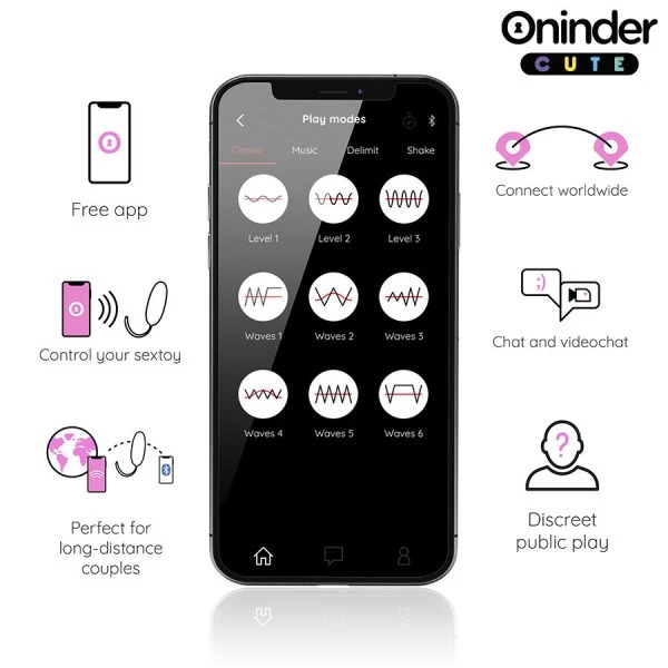 Oninder Cute Vibrations-Ei met app-bediening, 360° trilling en rotatie Oninder Cute Vibrations-Ei met app-bediening, 360° trilling en rotatie