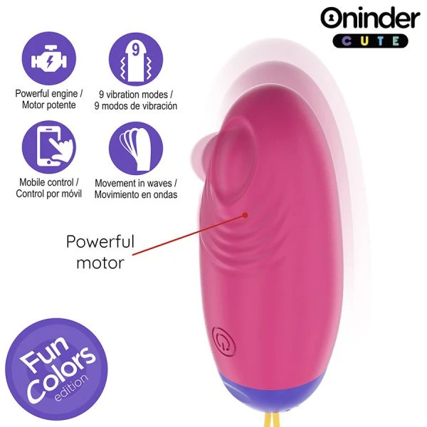 Oninder Cute Vibrations-Ei met App-Besturing en Klopfunctie