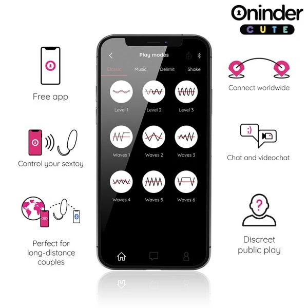 Oninder Cute Vibrations-Ei met App-Besturing en Klopfunctie