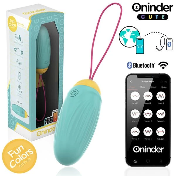 Oninder Cute Vibro-ei met roterende parels en app-bediening